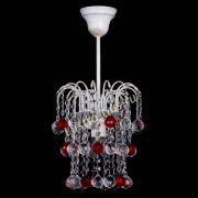 Люстра Зима шар красная (белая патина)