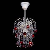 Люстра Зима шар красная (белая патина)  в Сочи