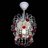 Люстра Зима шар красная (белая патина)  в Сочи
