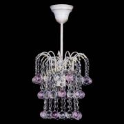 Люстра Зима шар розовая (белая патина)