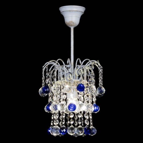 Люстра Зима шар синяя (белая патина)  в Сочи Гусь Хрустальный