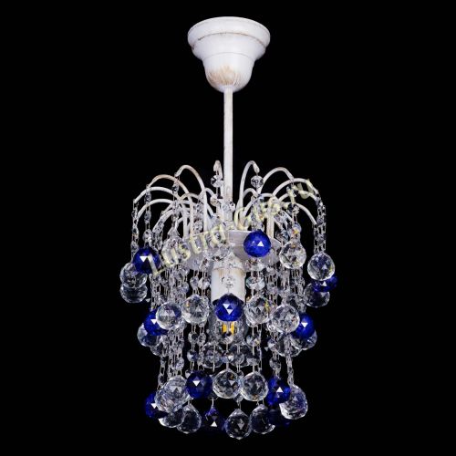 Люстра Зима шар синяя (белая патина)  в Сочи Гусь Хрустальный