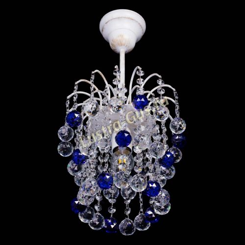 Люстра Зима шар синяя (белая патина)  в Сочи Гусь Хрустальный