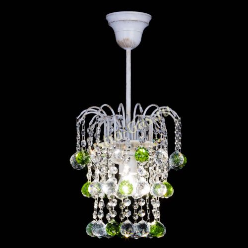 Люстра Зима шар зеленая (белая патина)  в Сочи Гусь Хрустальный