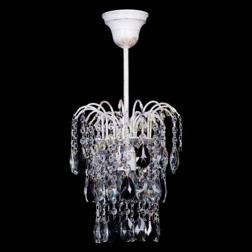 Люстра Зима журавлик черная (белая патина) в Сочи Гусь Хрустальный