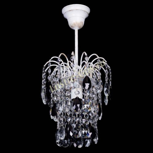 Люстра Зима журавлик черная (белая патина) в Сочи Гусь Хрустальный