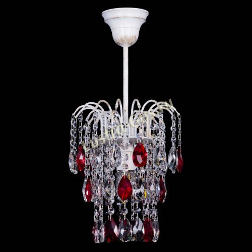 Люстра Зима журавлик красная (белая патина) в Сочи Гусь Хрустальный