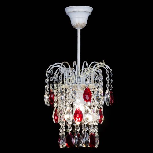 Люстра Зима журавлик красная (белая патина) в Сочи Гусь Хрустальный