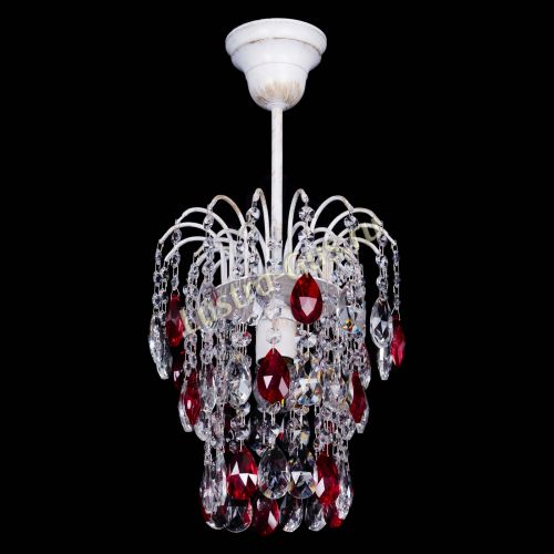 Люстра Зима журавлик красная (белая патина) в Сочи Гусь Хрустальный