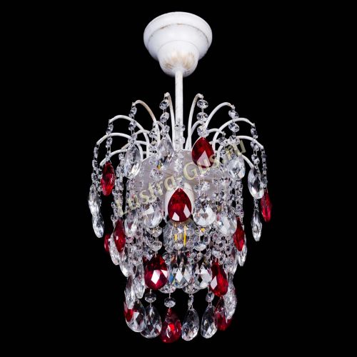 Люстра Зима журавлик красная (белая патина) в Сочи Гусь Хрустальный