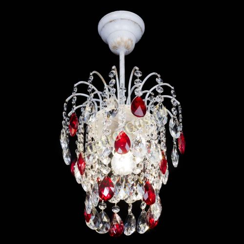 Люстра Зима журавлик красная (белая патина) в Сочи Гусь Хрустальный