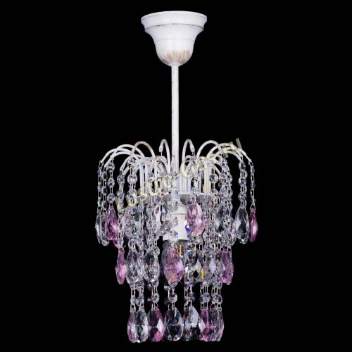 Люстра Зима журавлик розовая (белая патина) в Сочи Гусь Хрустальный