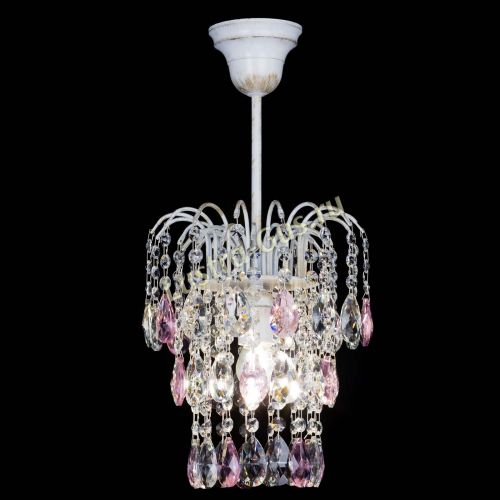 Люстра Зима журавлик розовая (белая патина) в Сочи Гусь Хрустальный