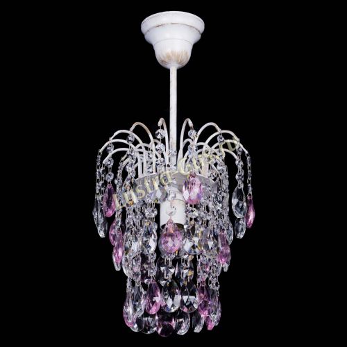 Люстра Зима журавлик розовая (белая патина) в Сочи Гусь Хрустальный