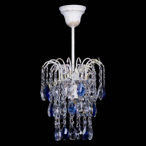 Люстра Зима журавлик синяя (белая патина) в Сочи Гусь Хрустальный