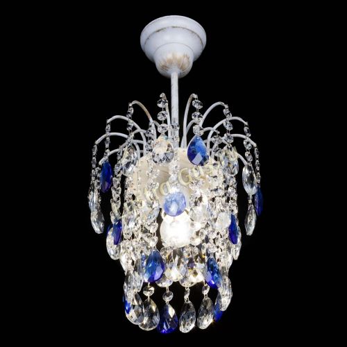 Люстра Зима журавлик синяя (белая патина) в Сочи Гусь Хрустальный