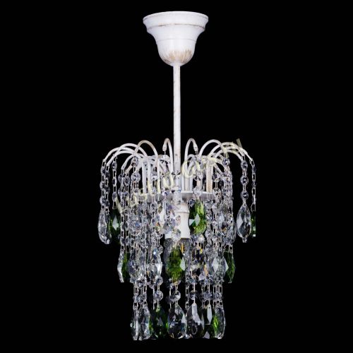 Люстра Зима журавлик зеленая (белая патина) в Сочи Гусь Хрустальный