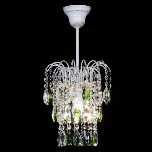 Люстра Зима журавлик зеленая (белая патина) в Сочи Гусь Хрустальный