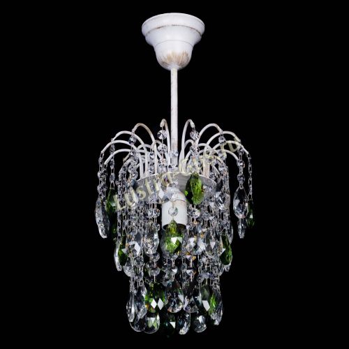 Люстра Зима журавлик зеленая (белая патина) в Сочи Гусь Хрустальный