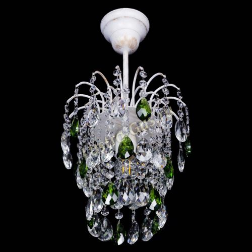 Люстра Зима журавлик зеленая (белая патина) в Сочи Гусь Хрустальный