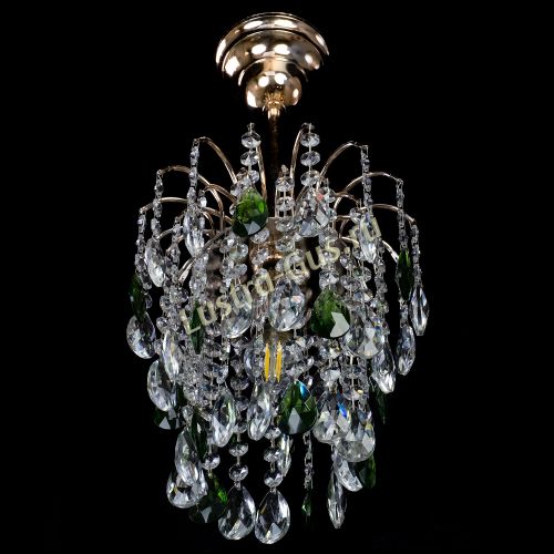 Люстра Зима журавлик зеленая в Сочи Гусь Хрустальный