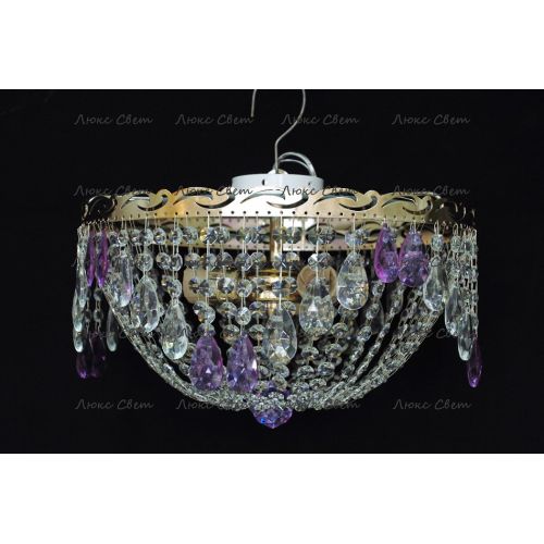 Люстра Анжелика журавлик фиолетовая в Сочи Гусь Хрустальный