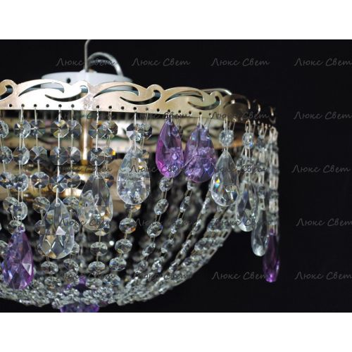 Люстра Анжелика журавлик фиолетовая в Сочи Гусь Хрустальный