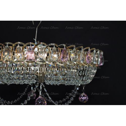 Люстра Кольцо блин розовая в Сочи Гусь Хрустальный