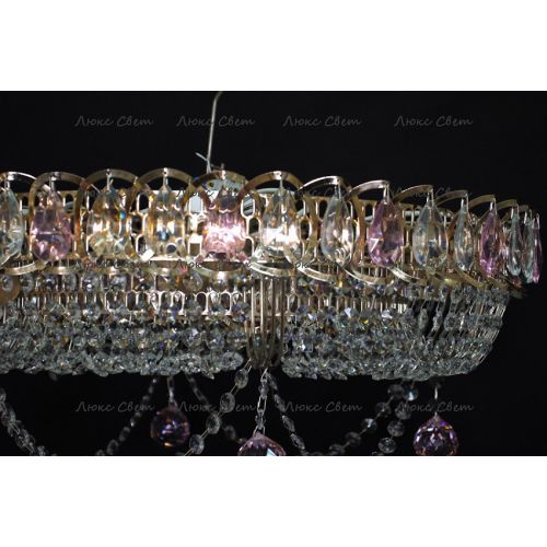 Люстра Кольцо блин розовая в Сочи Гусь Хрустальный