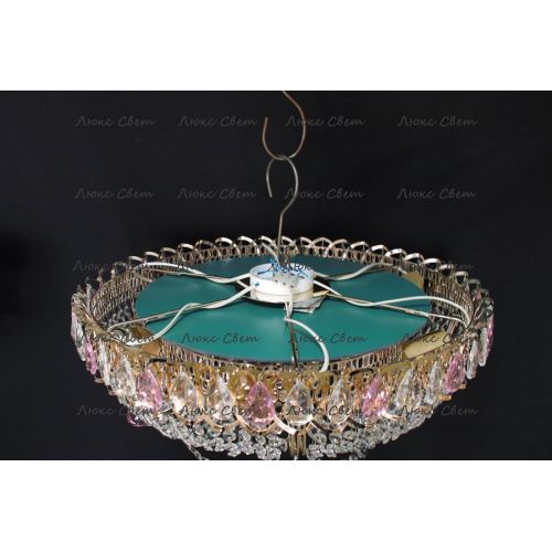 Люстра Кольцо блин розовая в Сочи Гусь Хрустальный