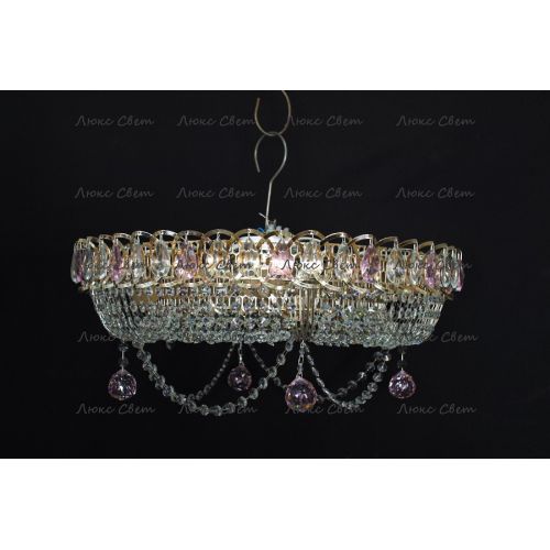 Люстра Кольцо блин розовая в Сочи Гусь Хрустальный