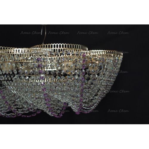 Люстра Лотос Елена сиреневая в Сочи Гусь Хрустальный