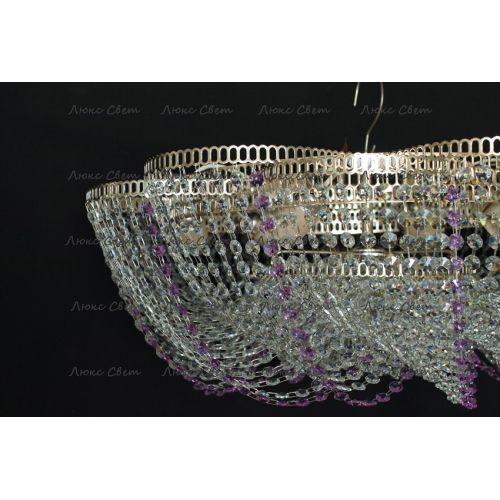 Люстра Лотос Елена сиреневая в Сочи Гусь Хрустальный