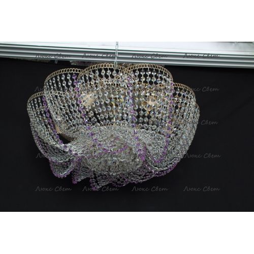 Люстра Лотос Елена сиреневая в Сочи Гусь Хрустальный