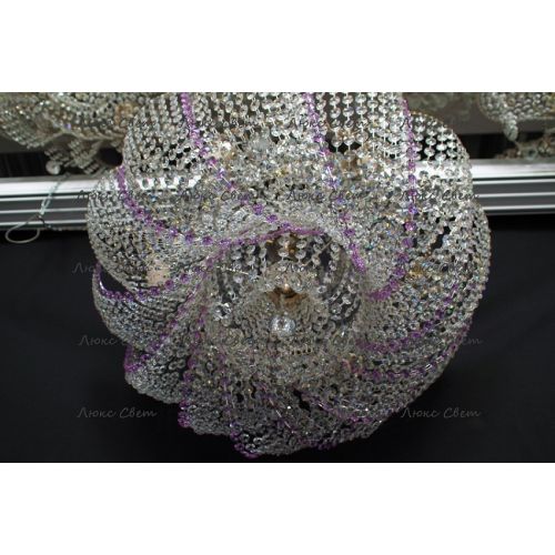 Люстра Лотос Елена сиреневая в Сочи Гусь Хрустальный