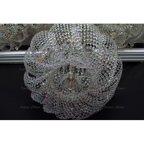 Люстра Лотос Елена розовая в Сочи Гусь Хрустальный