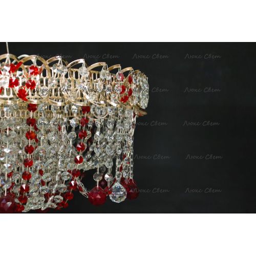 Люстра Водоворот Мария красная  в Сочи Гусь Хрустальный