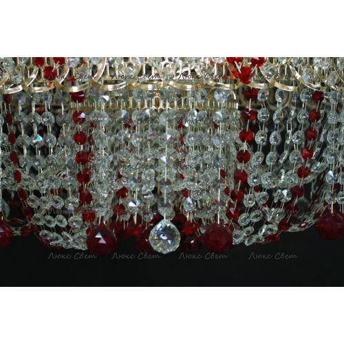 Люстра Водоворот Мария красная  в Сочи Гусь Хрустальный
