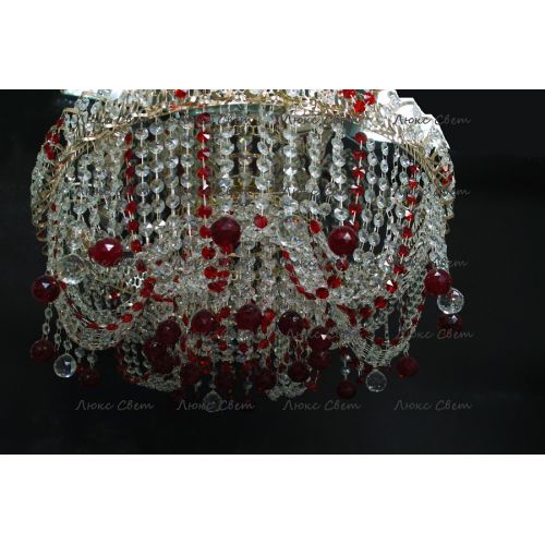 Люстра Водоворот Мария красная  в Сочи Гусь Хрустальный