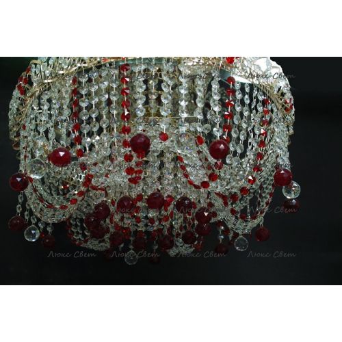 Люстра Водоворот Мария красная  в Сочи Гусь Хрустальный
