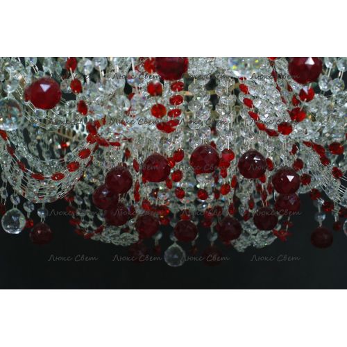 Люстра Водоворот Мария красная  в Сочи Гусь Хрустальный