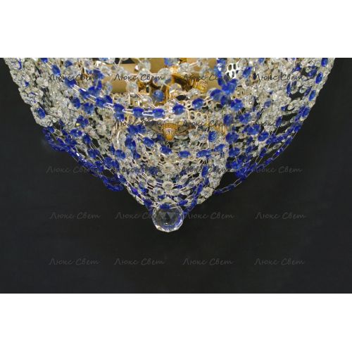 Люстра Водопад Роза синяя в Сочи Гусь Хрустальный