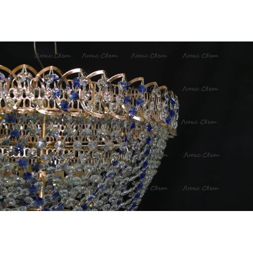 Люстра Водопад Роза синяя в Сочи Гусь Хрустальный