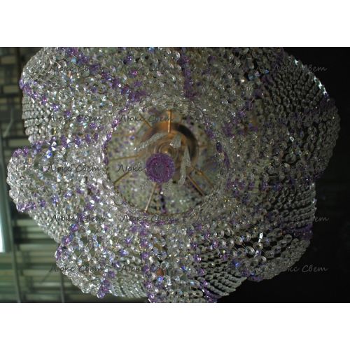 Люстра Космос № 2 фиолетовая в Сочи Гусь Хрустальный