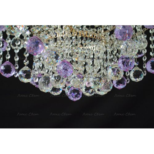 Люстра Космос шар 40 мм фиолетовая в Сочи Гусь Хрустальный