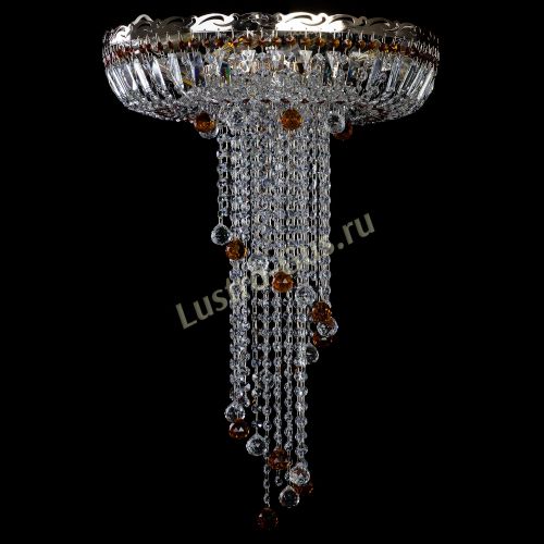 Люстра Анжелика №2 длинная шар 30 мм чайная  в Сочи Гусь Хрустальный