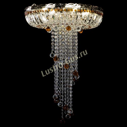 Люстра Анжелика №2 длинная шар 30 мм чайная  в Сочи Гусь Хрустальный