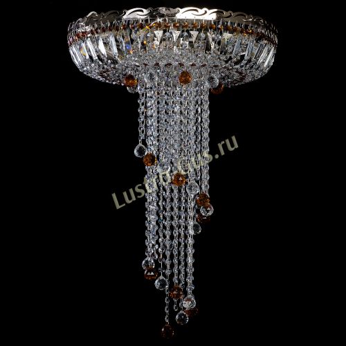 Люстра Анжелика №2 длинная шар 30 мм чайная  в Сочи Гусь Хрустальный