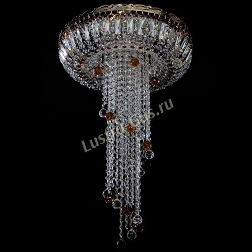 Люстра Анжелика №2 длинная шар 30 мм чайная  в Сочи Гусь Хрустальный
