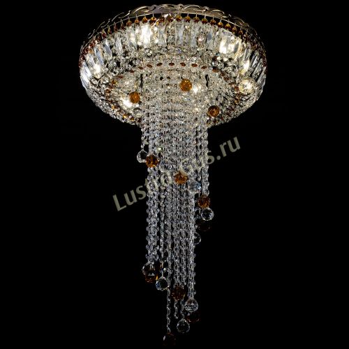 Люстра Анжелика №2 длинная шар 30 мм чайная  в Сочи Гусь Хрустальный
